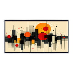 Premium Mid-Century Modern Cityscape Art | Abstract Skyline Canvas Print