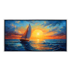 Premium Impressionist Sunset Sailboat Canvas Art