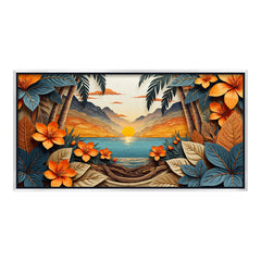 Premium Tropical Sunset Canvas Art Print