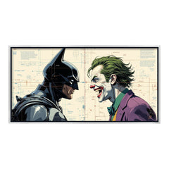 The Dark Knight vs. The Joker: Iconic Rivalry – Premium Blueprint Style Fine Art Print