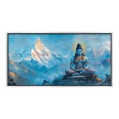 Premium Lord Shiva Meditation Wall Art | Digital Canvas Print for Spiritual Home Decor