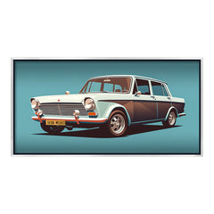 Cruising Style: Nostalgic Vintage Car Illustration – Gallery Grade Retro Wall Art