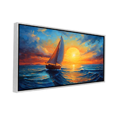 Premium Impressionist Sunset Sailboat Canvas Art
