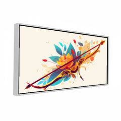 Premium Luxury Gilded Bow and Arrow Abstract Wall Art | Vibrant Fluid Art Archery Canvas Print