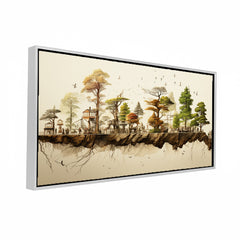 Premium Surreal Floating Island Canvas Art | Detailed Miniature Landscape Bonsai Park Print