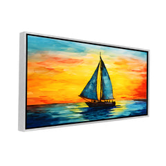 Premium Abstract Palette Knife Sailboat Canvas painting