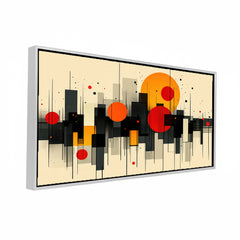 Premium Mid-Century Modern Cityscape Art | Abstract Skyline Canvas Print