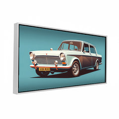 Cruising Style: Nostalgic Vintage Car Illustration – Gallery Grade Retro Wall Art