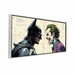 The Dark Knight vs. The Joker: Iconic Rivalry – Premium Blueprint Style Fine Art Print