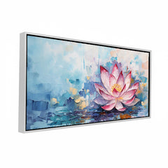 Premium Pink Lotus Flower Painting | Serene Textured Canvas Wall Art | Ready to Hang