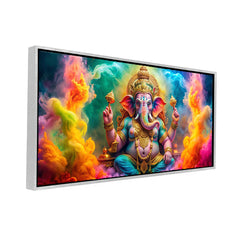 Premium Vibrant Ganesha Canvas Art | Lord Ganesh Hindu God Painting