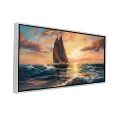 Premium Impressionist Sunset Sailboat Canvas Art