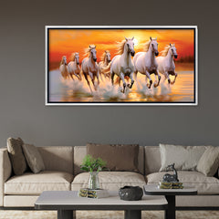 Seven Auspicious Horses: Vastu Shastra Energy Art – Premium Success & Prosperity Canvas