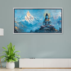 Premium Lord Shiva Meditation Wall Art | Digital Canvas Print for Spiritual Home Decor