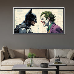The Dark Knight vs. The Joker: Iconic Rivalry – Premium Blueprint Style Fine Art Print
