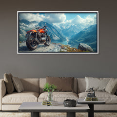 Premium Motorcycle Adventure Canvas Painting  - Scenery Wall Art for Living Room & Office
