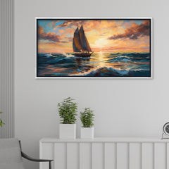 Premium Impressionist Sunset Sailboat Canvas Art