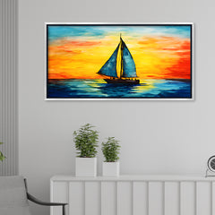 Premium Abstract Palette Knife Sailboat Canvas painting