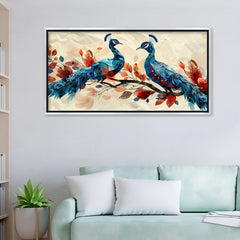 Premium Vibrant Abstract Peacock Canvas Art