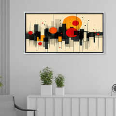 Premium Mid-Century Modern Cityscape Art | Abstract Skyline Canvas Print