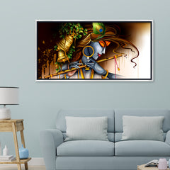 Premium Wall Canvas Large Painting of Lord Krishna For Home Decors