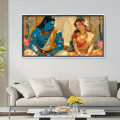 Lord Shiva and Goddess Parvati Divine Couple Art | Spiritual Hindu God Canvas Print