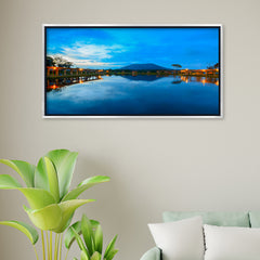 Premium Serene Night Lake Reflection Canvas Art