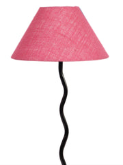 Pink Jute Zig Zag Table Lamp with Iron Base (AE09)