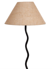 Beige Jute Zig Zag Table Lamp with Iron Base (AE08)
