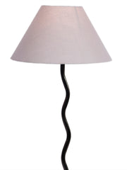Grey Cotton Zig Zag Table Lamp with Iron Base (AE06)