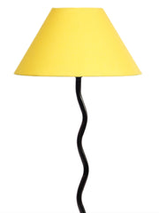 Yellow Cotton Zig Zag Table Lamp with Iron Base (AE05)