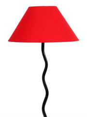 Red Cotton Zig Zag Table Lamp with Iron Base (AE03)