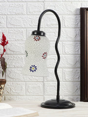 Multicolor Mosaic Glass Zig Zag Curvy Table lamp with Iron Base (EN07)