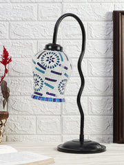 Multicolor Mosaic Glass Zig Zag Curvy Table lamp with Iron Base (EN05)