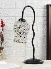 Multicolor Mosaic Glass Zig Zag Curvy Table lamp with Iron Base (EN02)