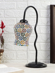 Multicolor Mosaic Glass Zig Zag Curvy Table lamp with Iron Base (EN04)