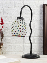 Multicolor Mosaic Glass Zig Zag Curvy Table lamp with Iron Base (EN06)