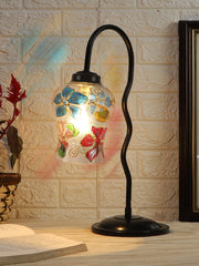 Multicolor Mosaic Glass Zig Zag Curvy Table lamp with Iron Base (EN09)