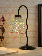 Multicolor Mosaic Glass Zig Zag Curvy Table lamp with Iron Base (EN06)