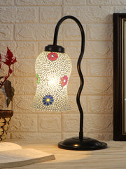 Multicolor Mosaic Glass Zig Zag Curvy Table lamp with Iron Base (EN07)