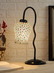 Multicolor Mosaic Glass Zig Zag Curvy Table lamp with Iron Base (EN01)