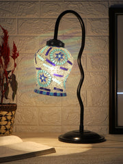 Multicolor Mosaic Glass Zig Zag Curvy Table lamp with Iron Base (EN05)