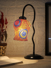 Multicolor Mosaic Glass Zig Zag Curvy Table lamp with Iron Base (EN08)