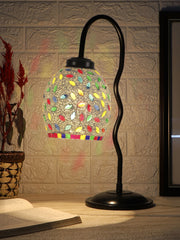 Multicolor Mosaic Glass Zig Zag Curvy Table lamp with Iron Base (EN06)