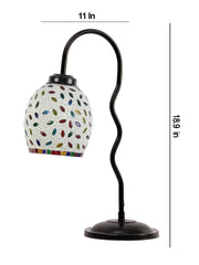 Multicolor Mosaic Glass Zig Zag Curvy Table lamp with Iron Base (EN06)