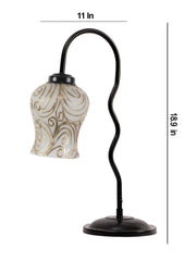 Multicolor Mosaic Glass Zig Zag Curvy Table lamp with Iron Base (EN10)