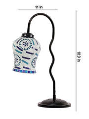 Multicolor Mosaic Glass Zig Zag Curvy Table lamp with Iron Base (EN05)