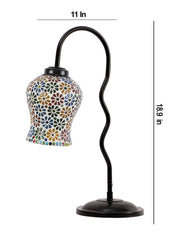 Multicolor Mosaic Glass Zig Zag Curvy Table lamp with Iron Base (EN04)