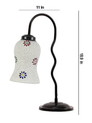 Multicolor Mosaic Glass Zig Zag Curvy Table lamp with Iron Base (EN07)
