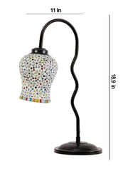 Multicolor Mosaic Glass Zig Zag Curvy Table lamp with Iron Base (EN02)